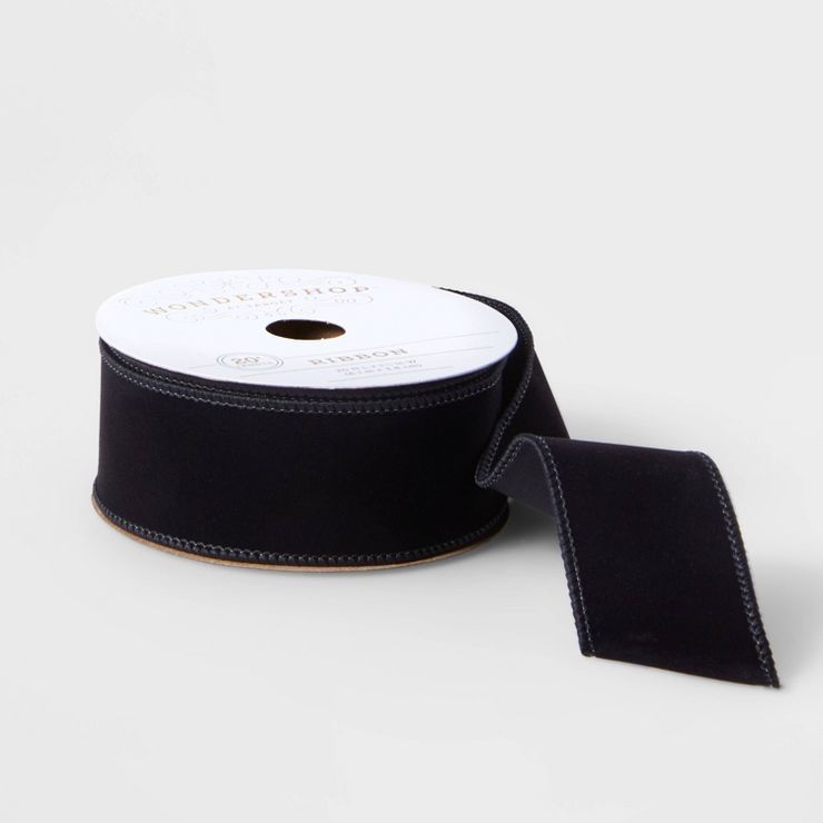 1.5&#34; Velvet Fabric Ribbon Black 20ft - Wondershop&#8482; | Target