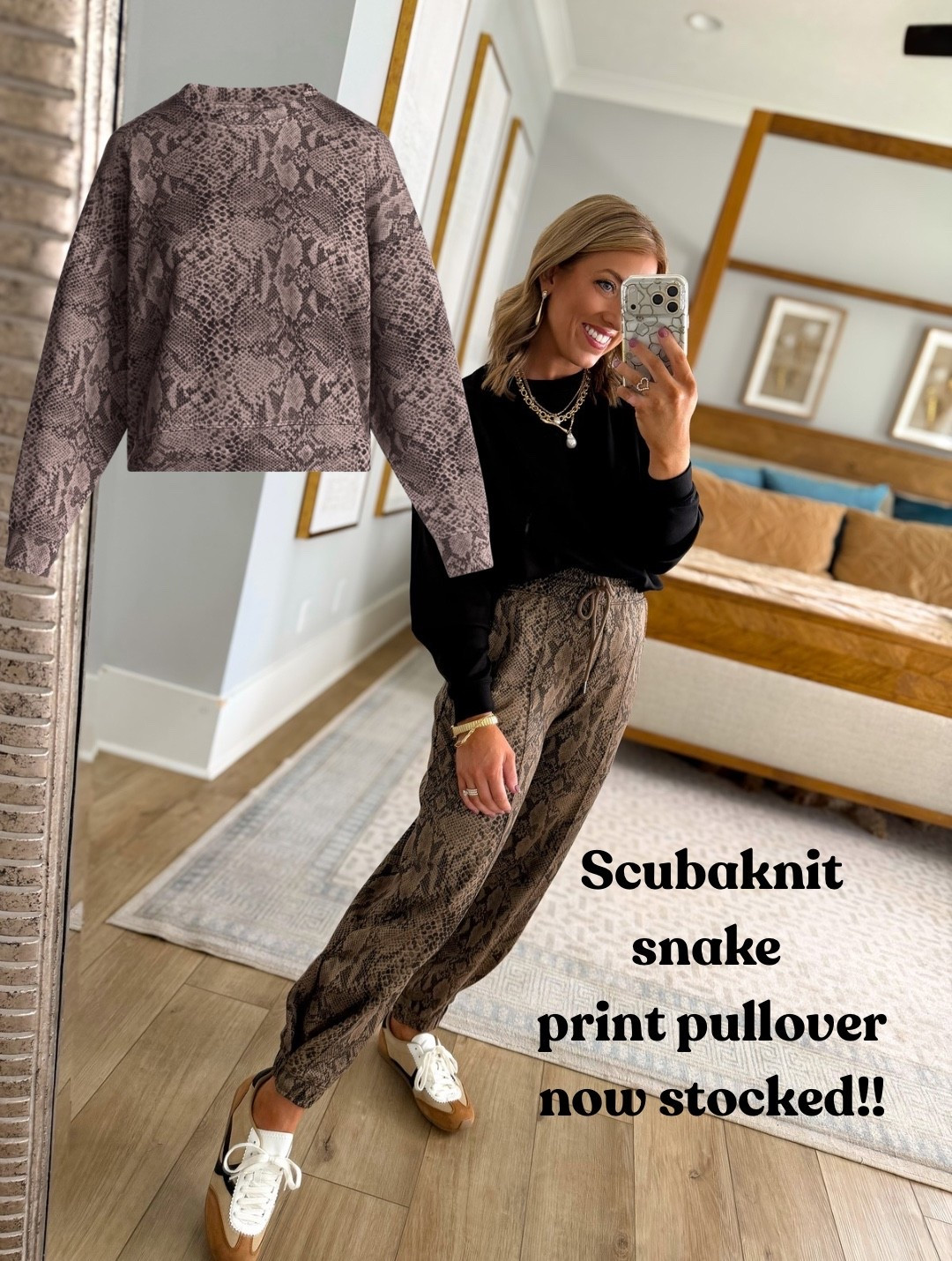 Walmart did it AGAIN with this snake print! 🐍🤎 The matching scuba knit pants were already such a good find, and now the snake print scuba knit pullover is finally stocked online! 🙌🏼

I love the entire matching set, but the pullover is also so cute styled on its own with jeans, leggings, or even a skirt. The scuba knit fabric gives it that elevated, expensive-looking feel while still being comfy enough for everyday wear. Such a fun Walmart new arrival for transitioning into fall! 🤎

#WalmartFashion #WalmartFinds #WalmartNewArrivals #WalmartStyle #WalmartOutfits #AffordableFashion #AffordableStyle #FallFashion #FallOutfits #SnakePrint #MatchingSet #ScubaKnit #ComfyStyle #EverydayStyle #MomStyle #WalmartFashionFinds

#LTKootd #LTKPetite