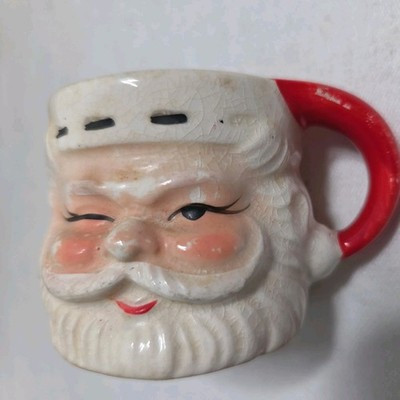 Vintage MCM Winking Santa Claus Christmas Mini Mug Cup 1 3/4" Ceramic Japan? | eBay US