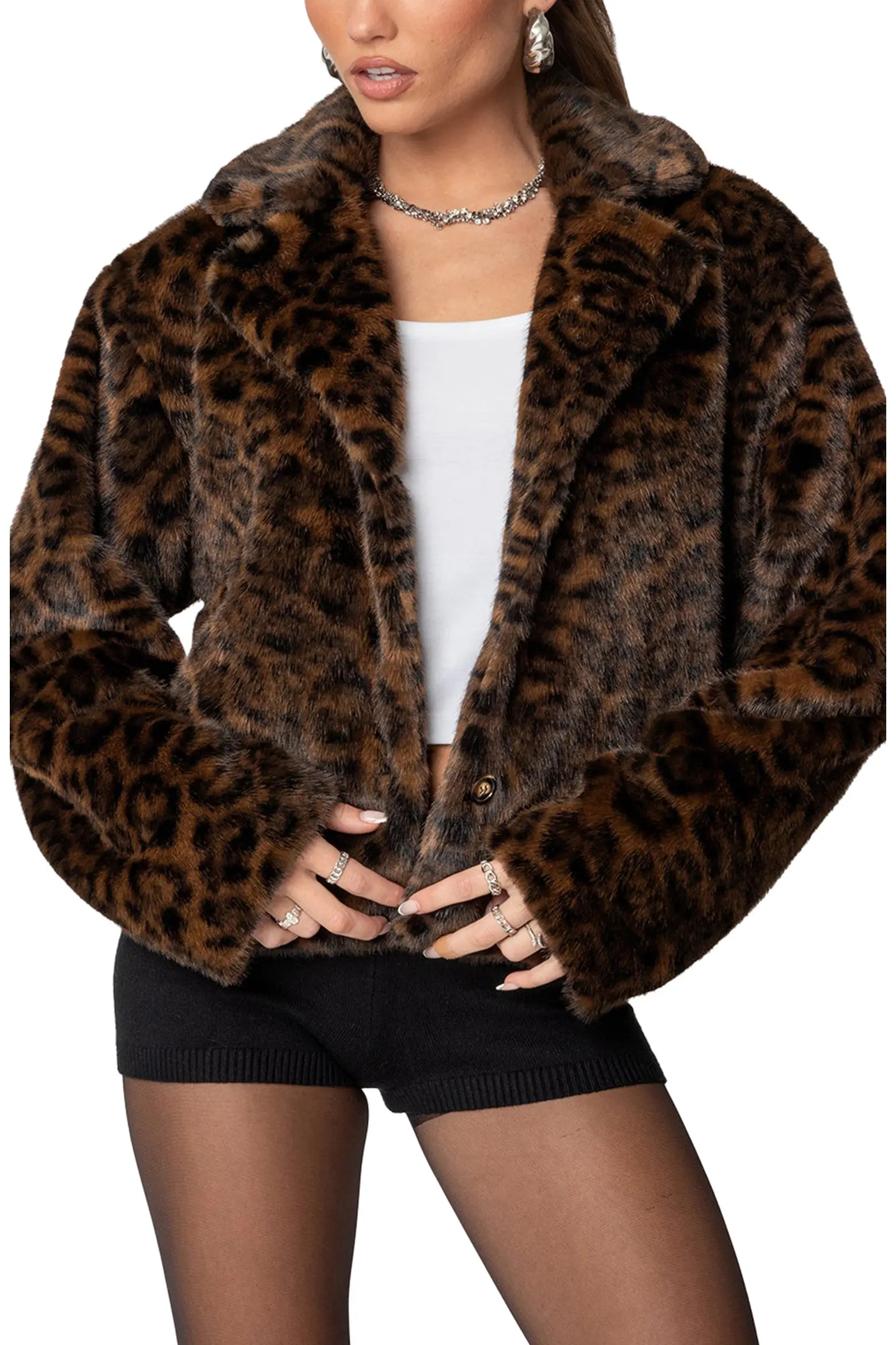 EDIKTED Lady Leopard Faux Fur Jacket (Women) | Nordstrom | Nordstrom