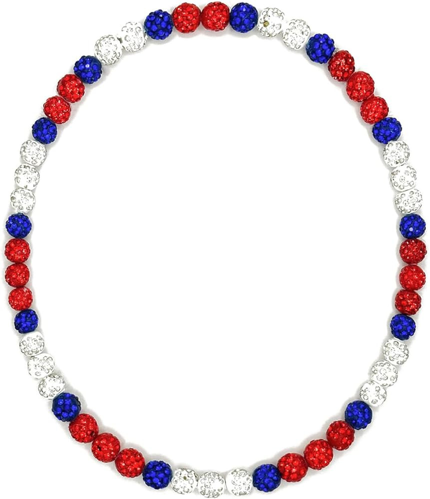 Baseball Bead Necklace for Men, 16/18/20" Ice Necklace Cool Gifts, Rhinestone Bling Inspired Spor... | Amazon (US)