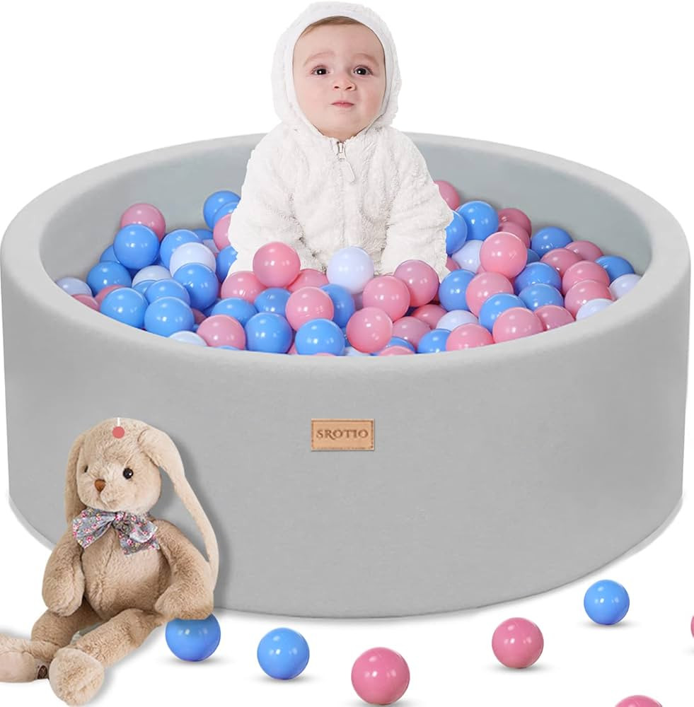 SROTIO Memory Foam Ball Pit for Baby Toddlers, 36 x 12 in Easy to Clean or Install of Ideal Gift ... | Amazon (US)