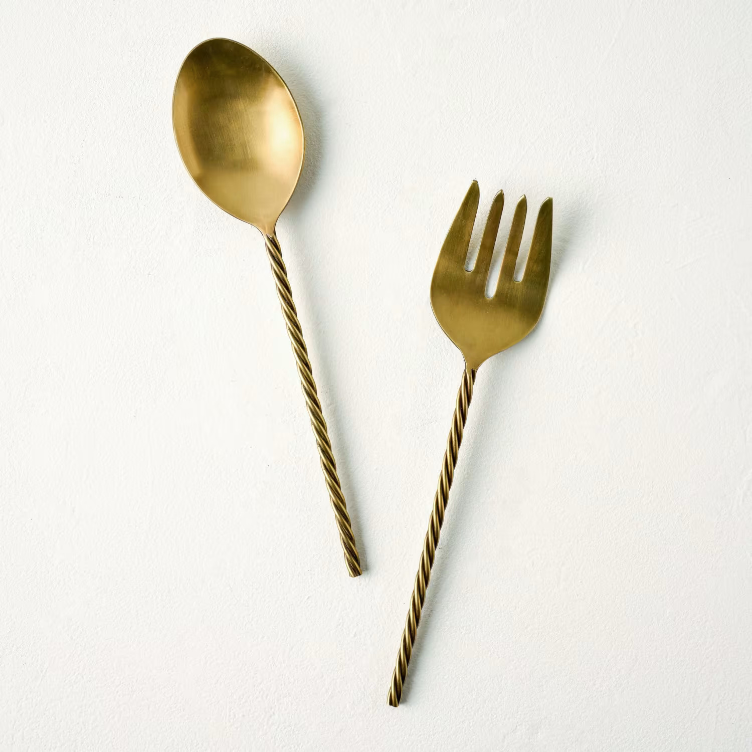 Antique Brass Twisted Serving Utensil Set | Magnolia