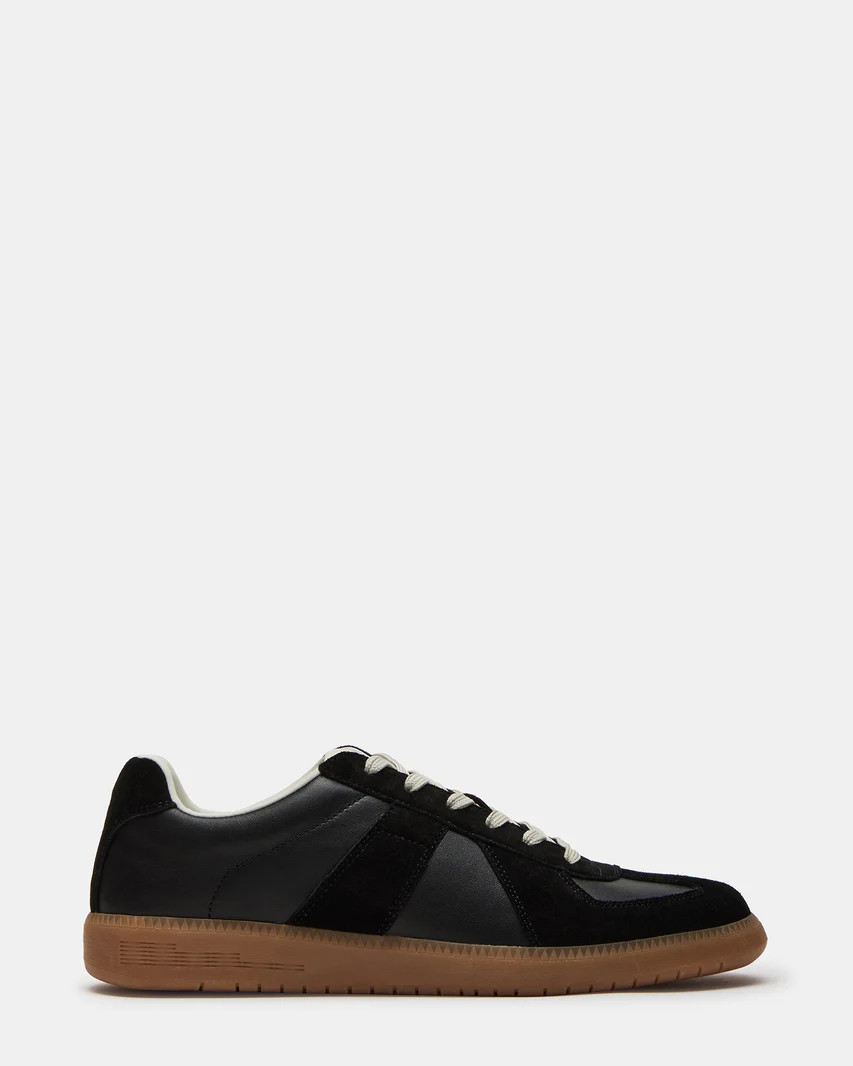 DIXON Black Leather Low-Top Panel Sneaker | Men's Sneakers | Steve Madden (US)