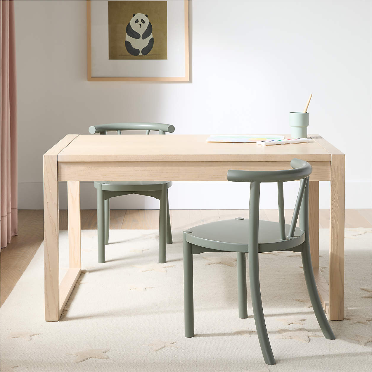 Gemini Sunwashed Ash Wood Rectangular Kids Play Table + Reviews | Crate & Kids | Crate & Barrel