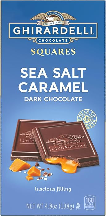 GHIRARDELLI Sea Salt Caramel Dark Chocolate Squares Bar, 4.8 Oz Bar | Amazon (US)