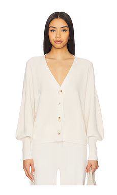 eberjey Fine Gauge Sweater Cardigan in Almond Heather from Revolve.com | Revolve Clothing (Global)