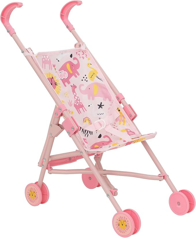 BabyBoo Single Stroller | Pink Jungle Baby Doll Pushchair | Toy Dolls Buggy with Umbrella Fold | ... | Amazon (UK)