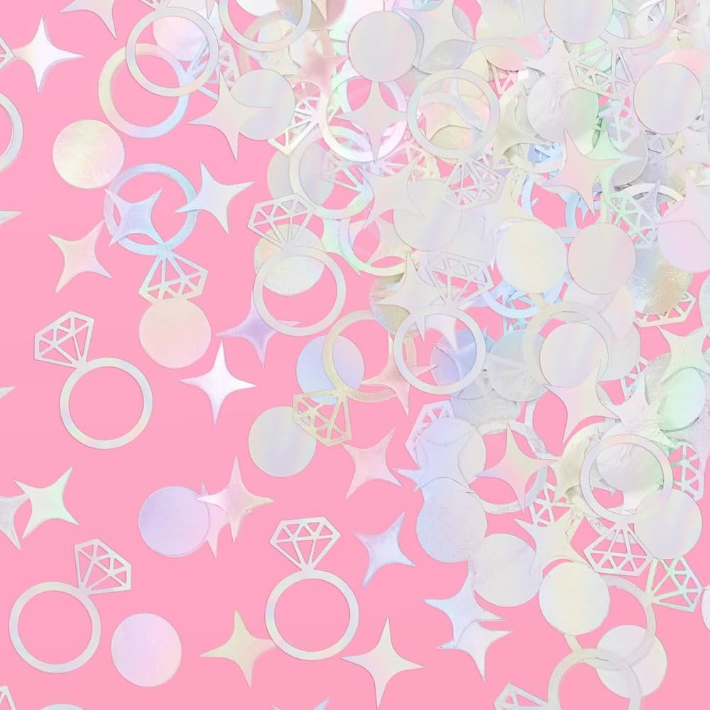 xo, Fetti Bachelorette Party Iridescent Foil Confetti - 200 pc | Engagement Party Decoration, Dia... | Amazon (US)