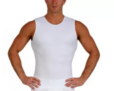 Insta Slim Men Compression Sleeveless Crewneck, White, Small | Belk
