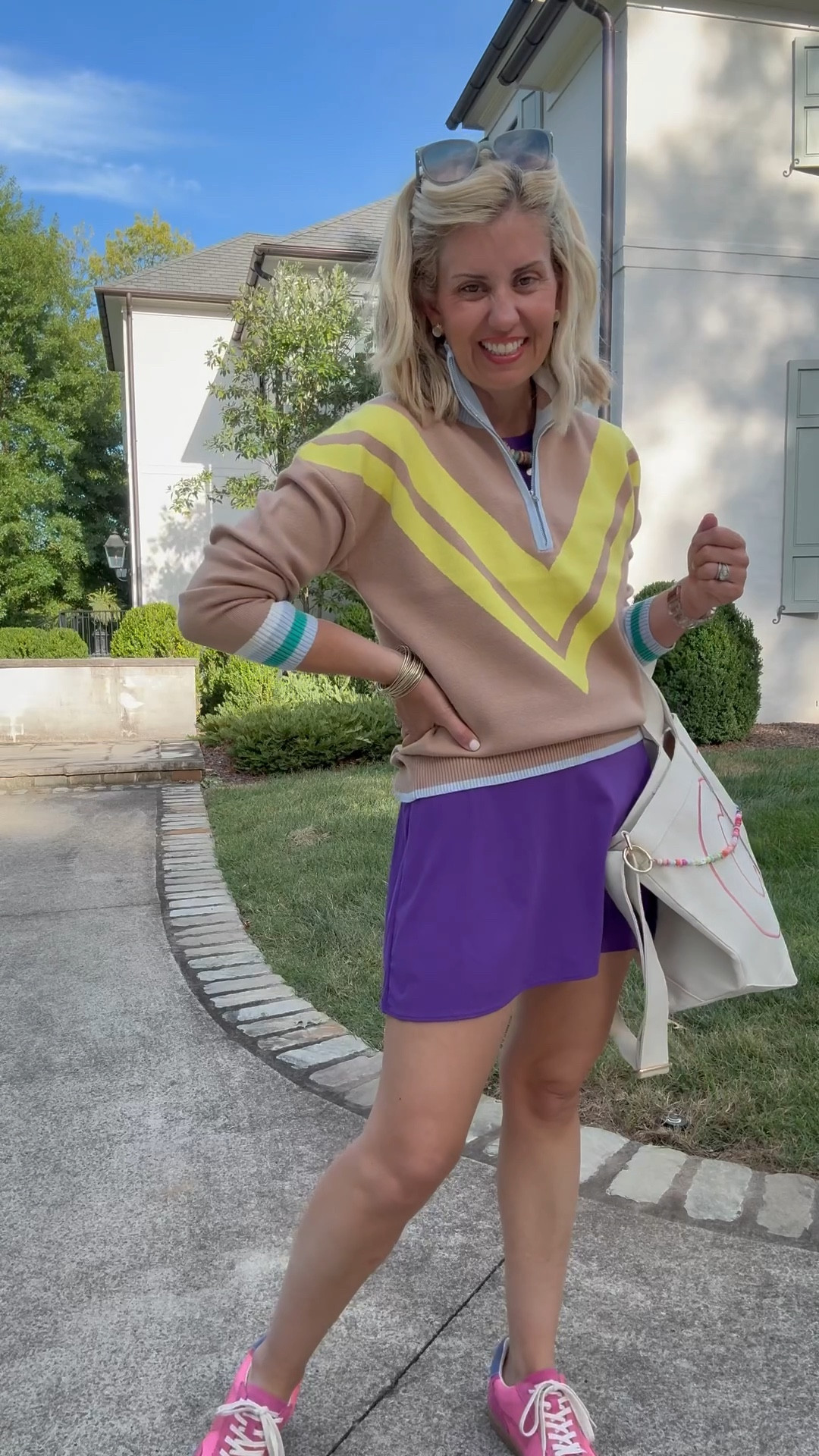 Mix and match- let’s turn athleisure into a cute outfit, shall we?

S dress
Xs sweater
8 shoes
Must have bag + bag charms

#LTKItBag #LTKActive #LTKStyleTip