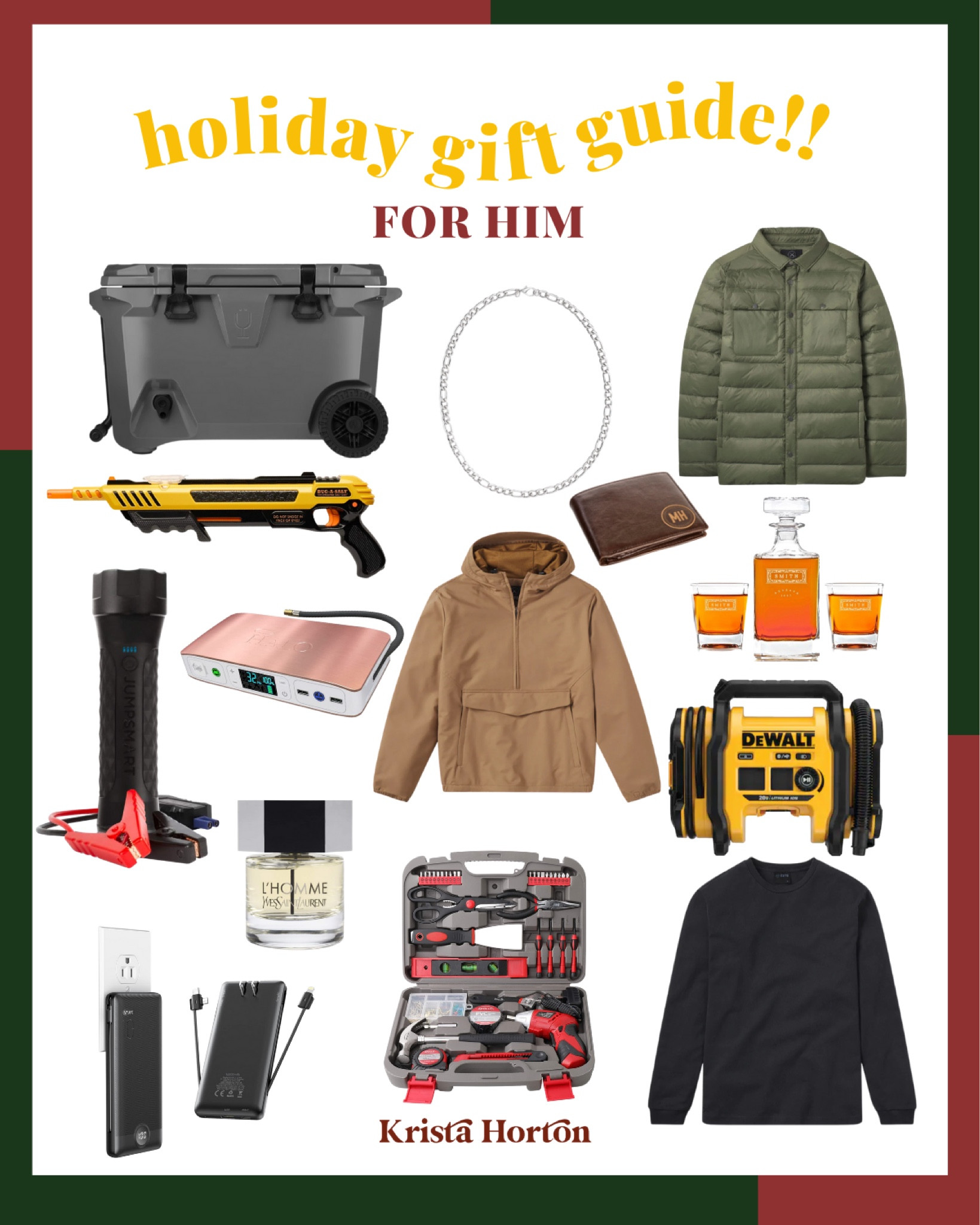 Men’s holiday gift guide Brucey approved!!

#carsafety #holidaygiftguide #giftguideforhim #whiskey #cutsclothing #mensjacket #menspullover #tools #personalizedwallet #portablecharger #cologne #brutank #cooler #menschainnecklace 

#LTKSeasonal #LTKHoliday