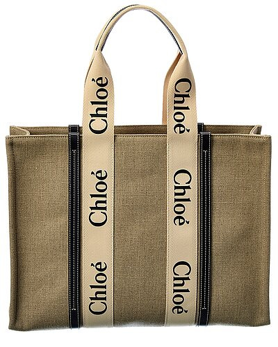 Woody Large Canvas & Leather Tote | Gilt
