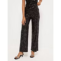 Black Sequin Embellished Wide Leg Trousers | George at ASDA
