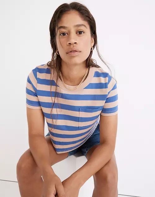 Organic Cotton Supercrop Pocket Tee in Stripe | Madewell