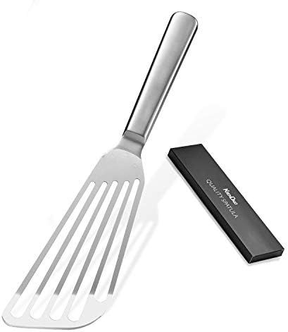 KSENDALO 11.8" Fish Spatula Stainless Steel , Slotted Fish Turner Thin Spatula , Professional Eas... | Amazon (US)