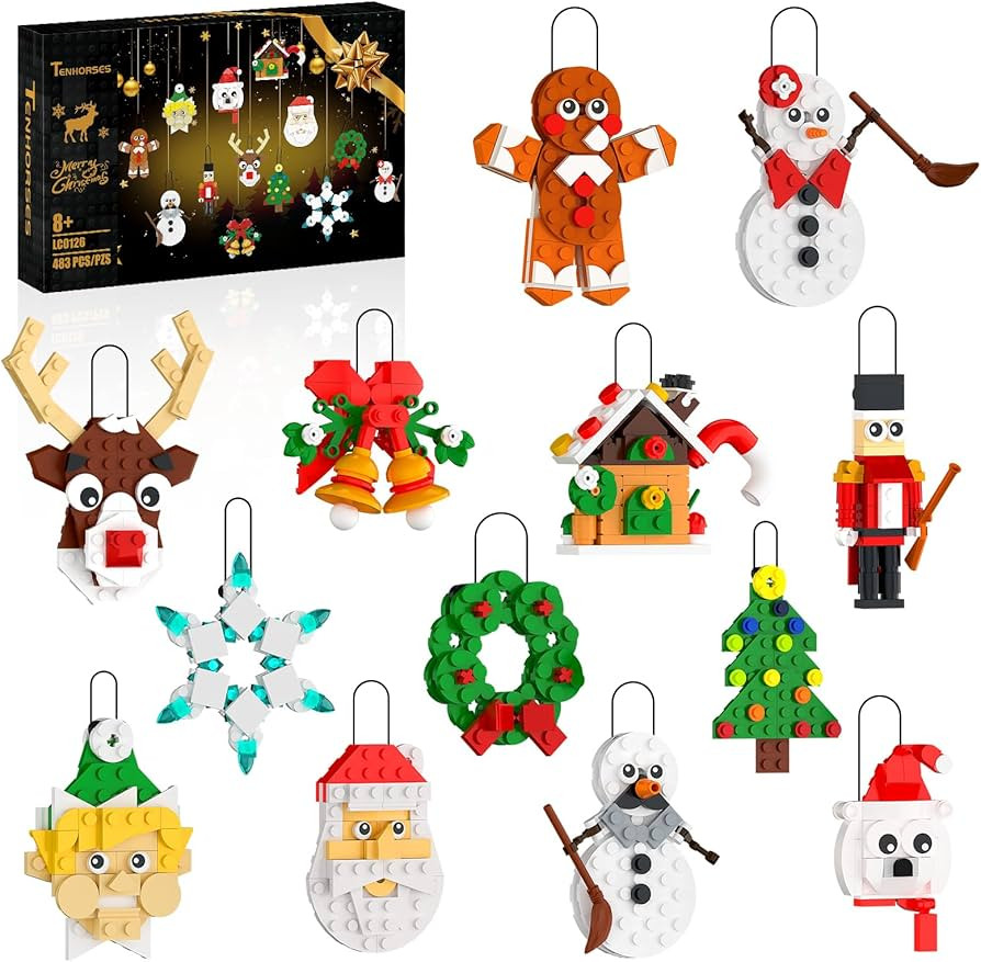 Nubee Christmas Ornaments Building Kit, Christmas Tree, Wreath, Santa, Snowman, Gingerbread, Rein... | Amazon (US)