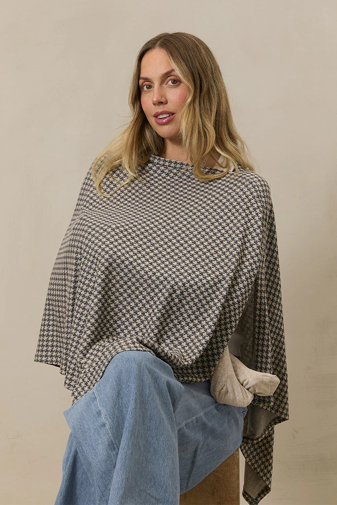 Stormy Houndstooth Nursing Cover | Solly Baby