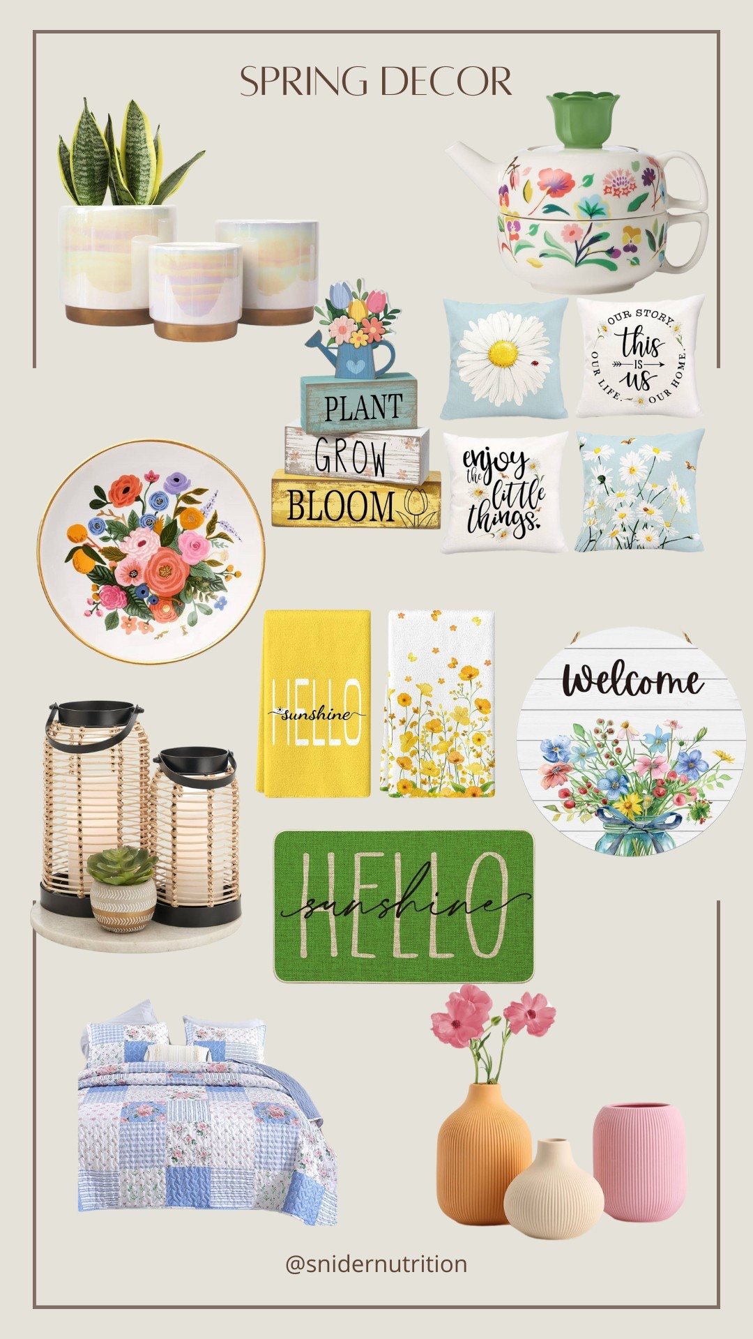 Spring decor favorites! I love Spring decor because it just lights up the house so much!


Spring decor, spring decorations, home decor, home decorations, spring welcome mat, spring signs, spring home signs, spring home decor, spring dish towels, spring throw pillows, rattan lanterns, pots, spring pots, pink pots, bright colored pots, serving plate, flower plate, spring bedding, spring quilt, colorful bedding, Kate spade, Kate spade teapot

#LTKFindsUnder100 #LTKFindsUnder50 #LTKHome