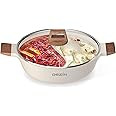 Dezin 5-QT Double-flavor Shabu Shabu Pot with Divider, Dual Sided Nonstick Hot Pot, 12 Inch Divid... | Amazon (US)