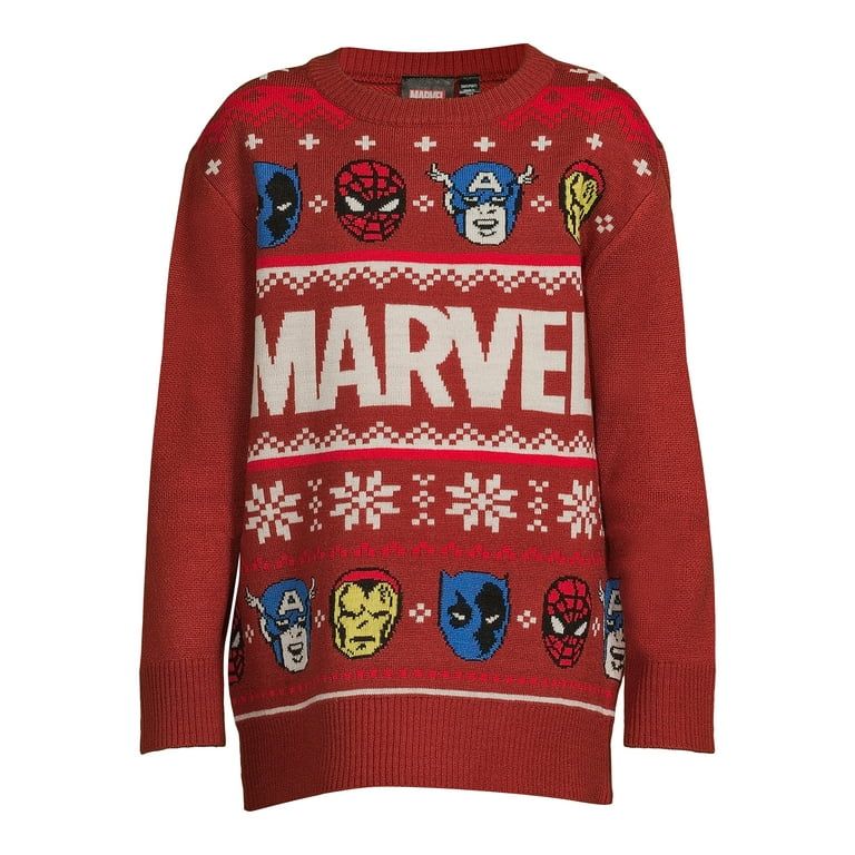 Marvel Boys Avengers Graphic Holiday Crew Neck Sweater, Size XS-2XL | Walmart (US)
