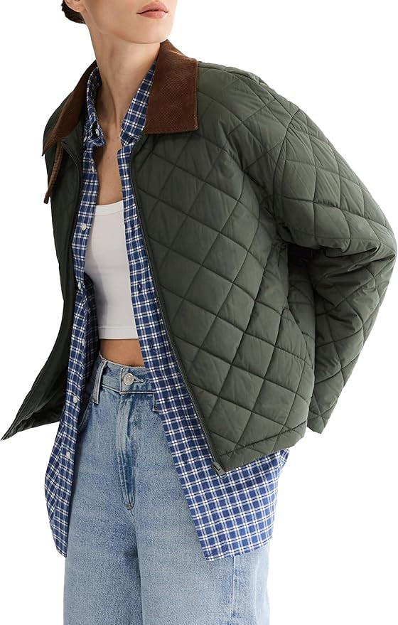 Orolay Women's Quilted Lightweight Puffer Jacket Zip Up Cropped Padded Coat Waterproof Casual Out... | Amazon (US)