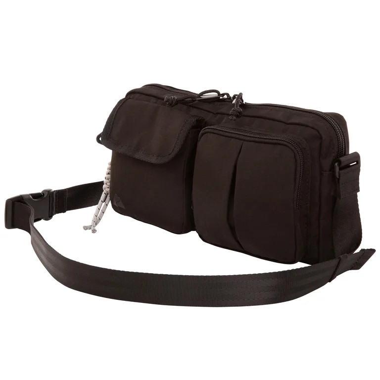 Ozark Trail Unisex Double Pocket Polyester Fanny Pack, Black | Walmart (US)