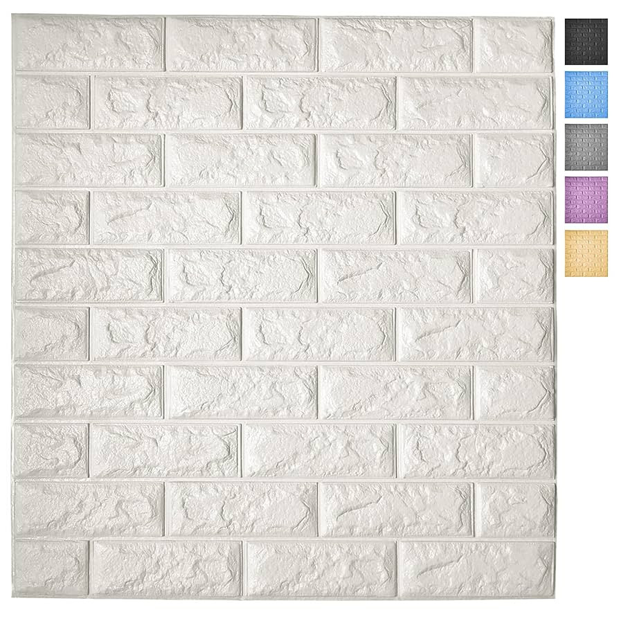 Art3d 11-Pack Peel and Stick 3D Wall Panels for Interior Wall Decor, White Brick Wallpaper, Cover... | Amazon (US)