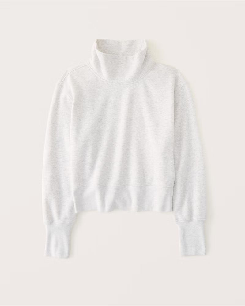 Abercrombie & Fitch Women's Wedge Turtleneck Sweatshirt in Heather Grey - Size M | Abercrombie & Fitch (US)