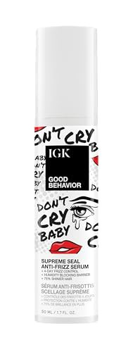 IGK Good Behavior Anti-Frizz Smoothing Serum – Boosts Shine, Seals Out Humidity, UV & Heat Protection, For Dry Frizz-Prone Hair, 1.3 oz | Amazon (US)