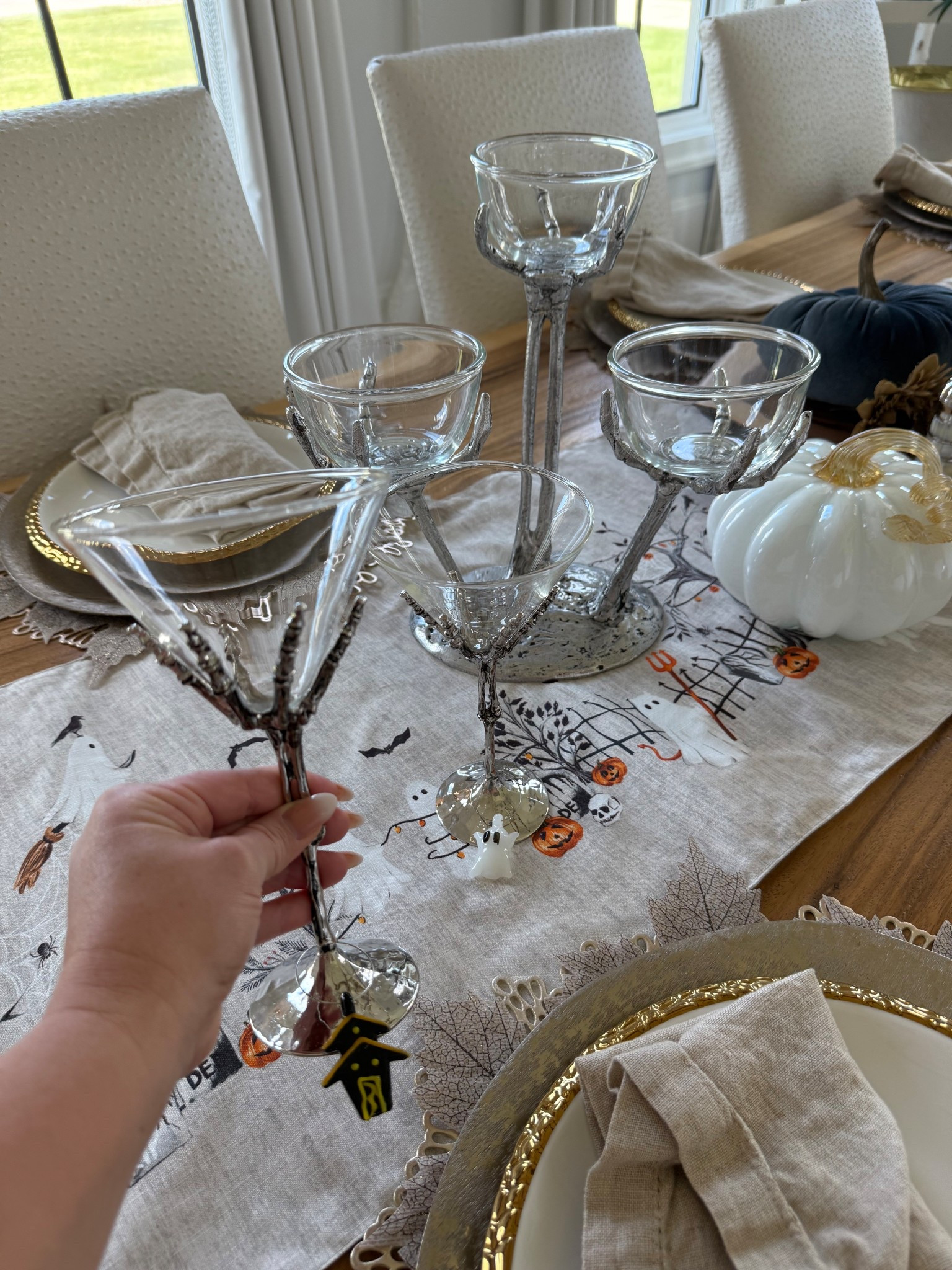 My favorite pottery barn look alike from Amazon!
#skeletonglass #martini 

#LTKHome #LTKHalloween #LTKFallSale