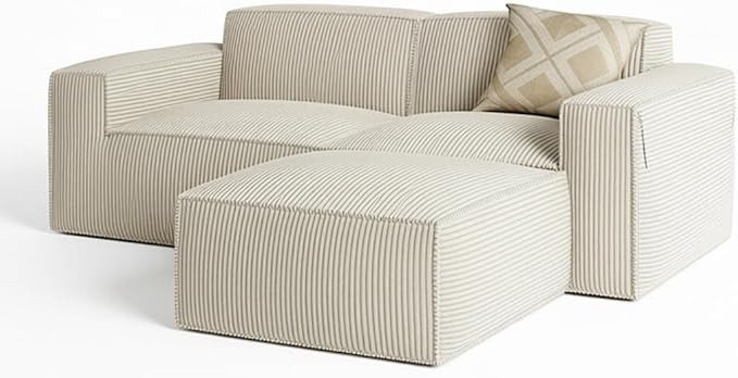 Amada 80" L Shaped Sofa Modular, Corduroy Clopud Couches with Deep Seats &High-Back, Upholstered ... | Amazon (US)