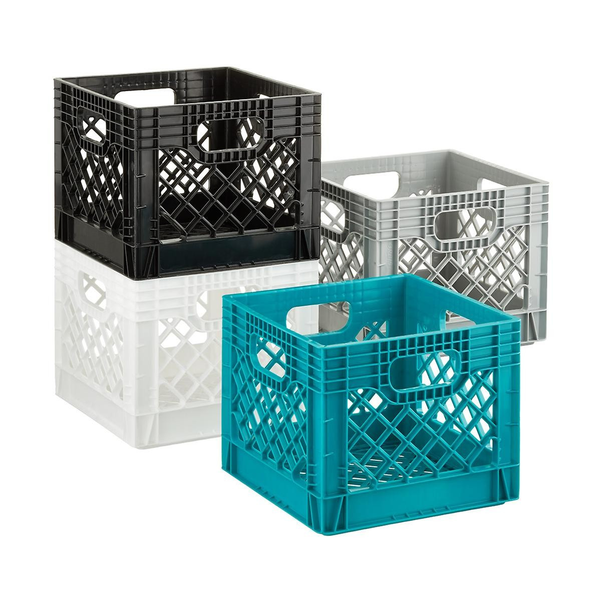 Black Authentic Milk Crate | The Container Store