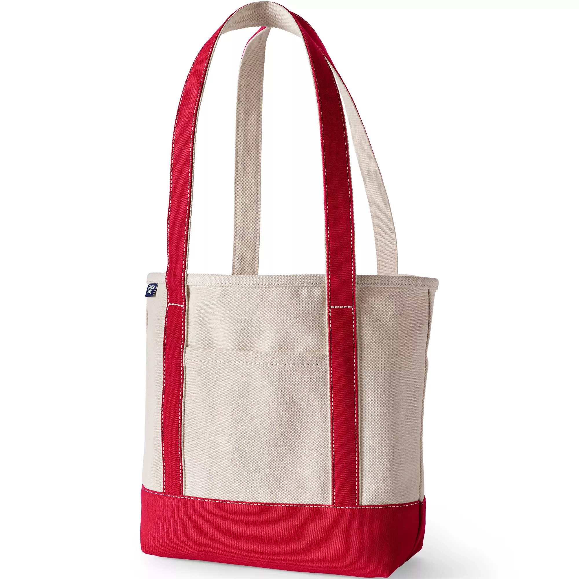 Medium 5 Pocket Open Top Long Handle Canvas Tote Bag | Lands' End (US)