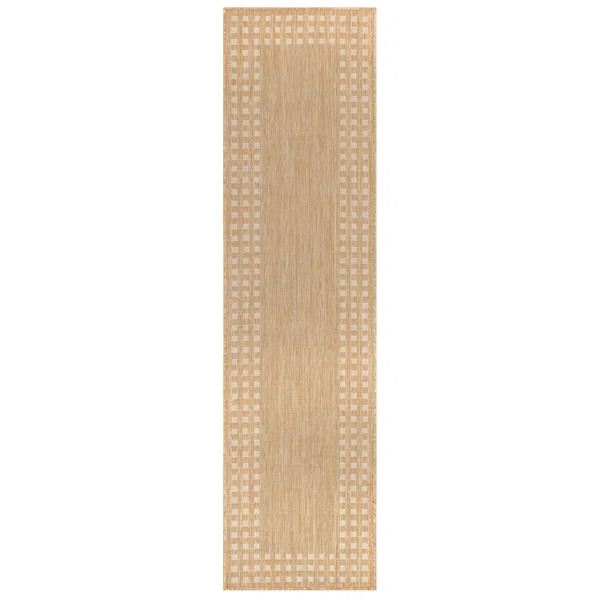 Sheridan Gingham Flatweave Sand Indoor / Outdoor Rug | Wayfair North America
