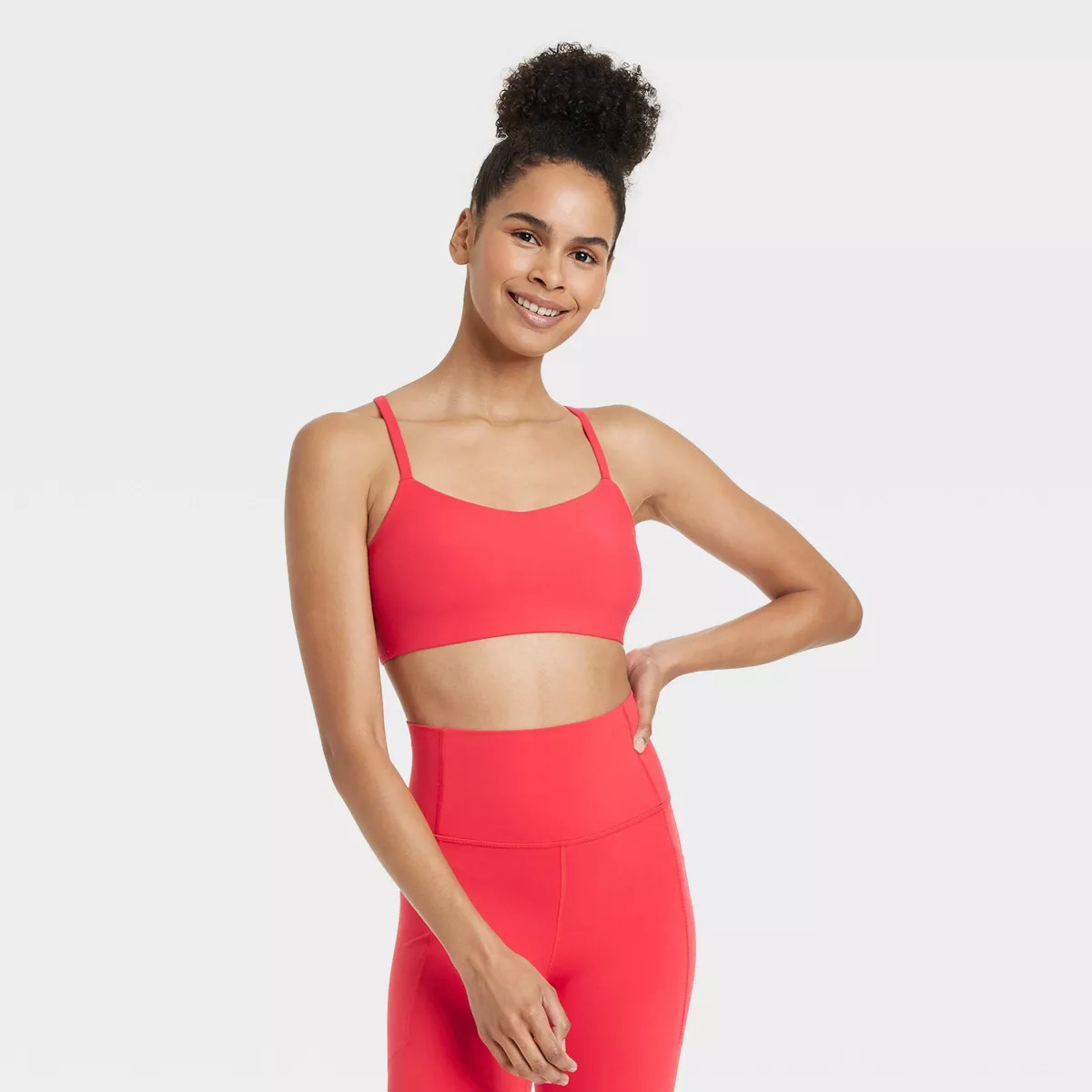 Women's Everyday Soft Light Support Strappy Sports Bra - All In Motion™ | Target