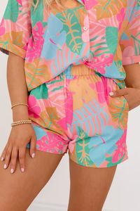 Kabana Krew Bold Tropical Shorts Krista Horton X Pink Lily | Pink Lily