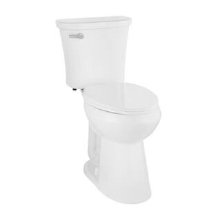Power Flush 2-Piece 1.28 GPF Single Flush Extra Tall Elongated Toilet in White with Slow-Close Se... | The Home Depot