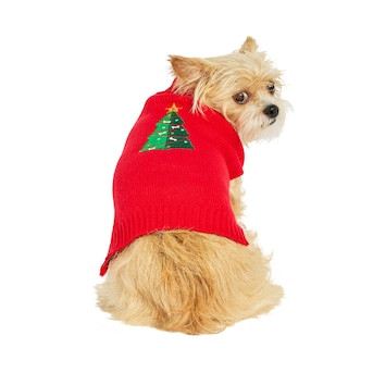 Heart & Herd Red Christmas Tree Dog Pet Sweater Small | Lowe's