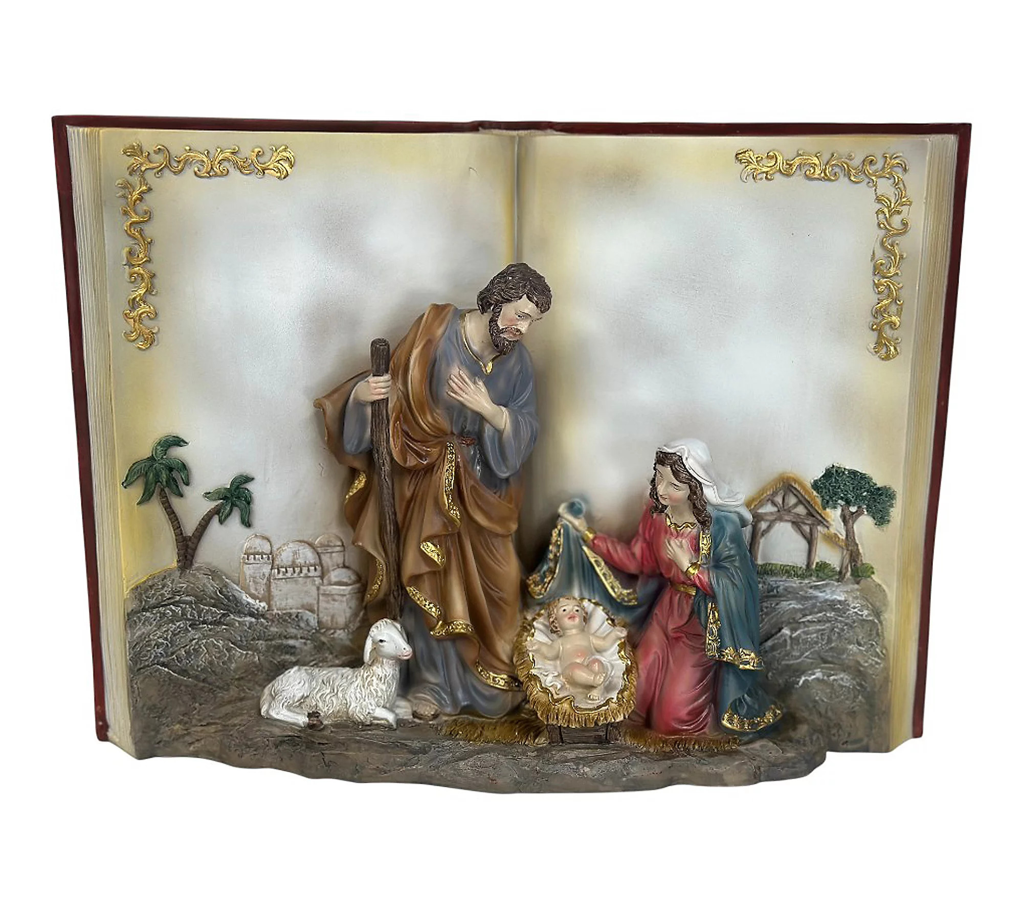 RC Home Decor Holy Family Nativity Scene in Ope n Book | QVC