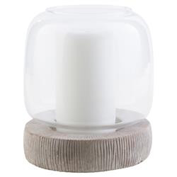 Paula Modern Classic Glass Dome Ceramic Candleholder - Small | Kathy Kuo Home