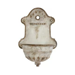 Storied Home Metal Distressed Finish Wall-Mounted Water Fountain DA7770 - The Home Depot | The Home Depot