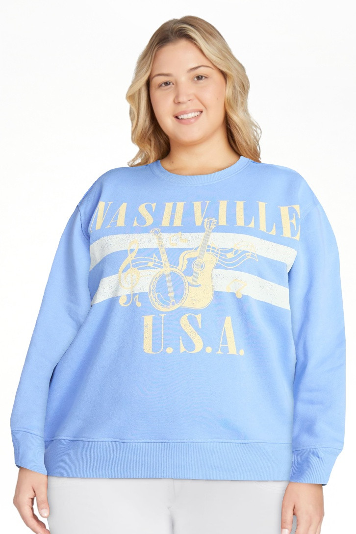 Terra & Sky Women's Plus Size Nashville USA Graphic Sweatshirt, Sizes 0X-5X | Walmart (US)