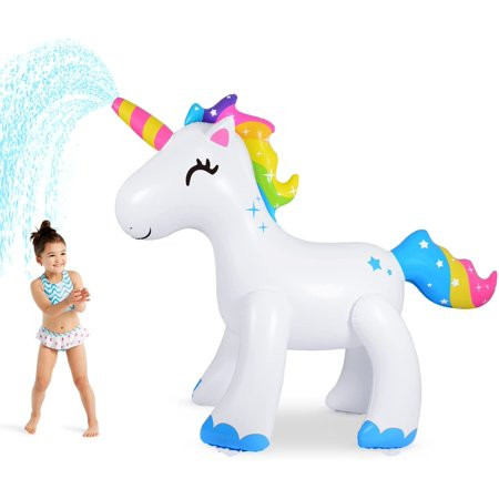 AQUAJOY Sprinkler Water Toys Inflatable Outdoor Yard Sprinkler for Kids and Adults (Unicorn) | Walmart (US)