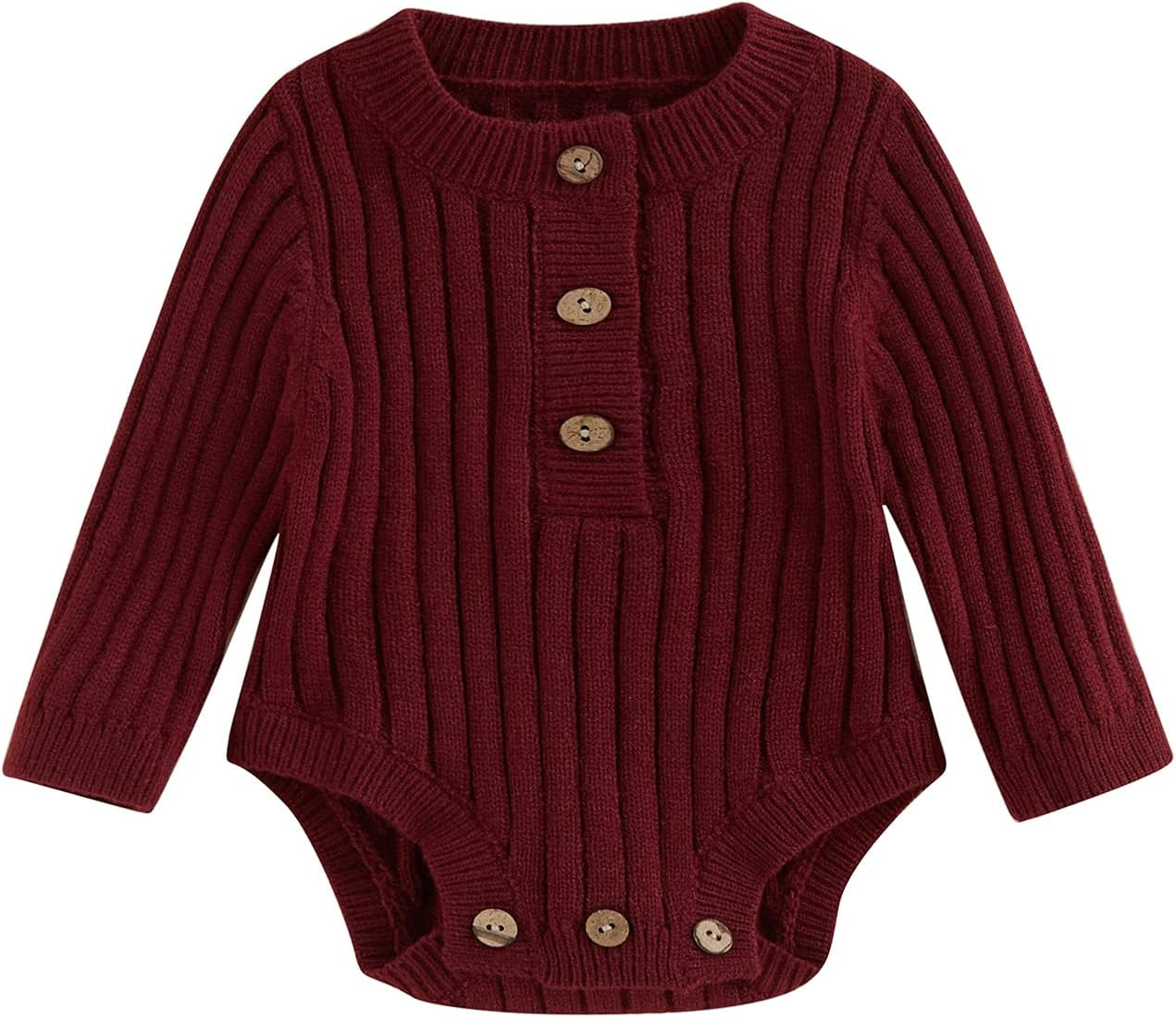 Merqwadd Baby Sweater Boy Girl Winter Clothes Knit Oversize Romper Warm Crewneck Long Sleeve Top One | Amazon (US)