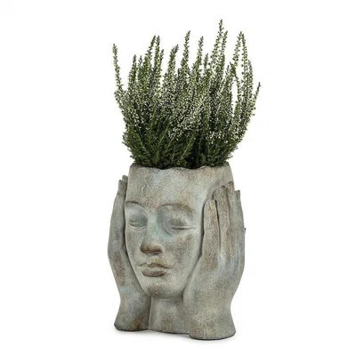 Hands Holding Head With Closed Eyes Planter | Wayfair North America