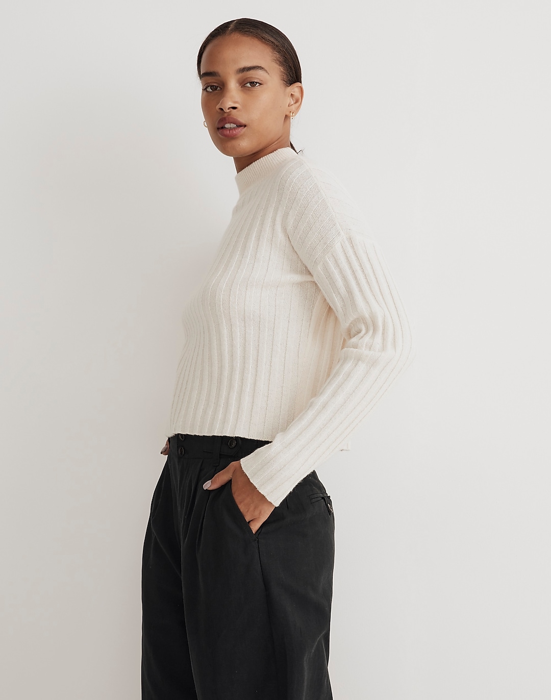 Mockneck Crop Sweater | Madewell