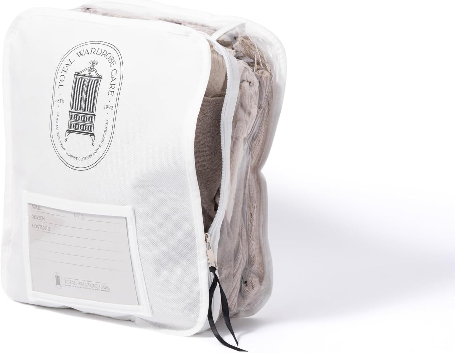 Total Wardrobe Care Knitwear And T-Shirt Storage Bag 35x30x10cm. Breathable, Stackable, Zipped Wardrobe Storage Organiser With Clear Side Panel To Protect Your Clothes From Dust, Moths And Damage | Amazon (UK)