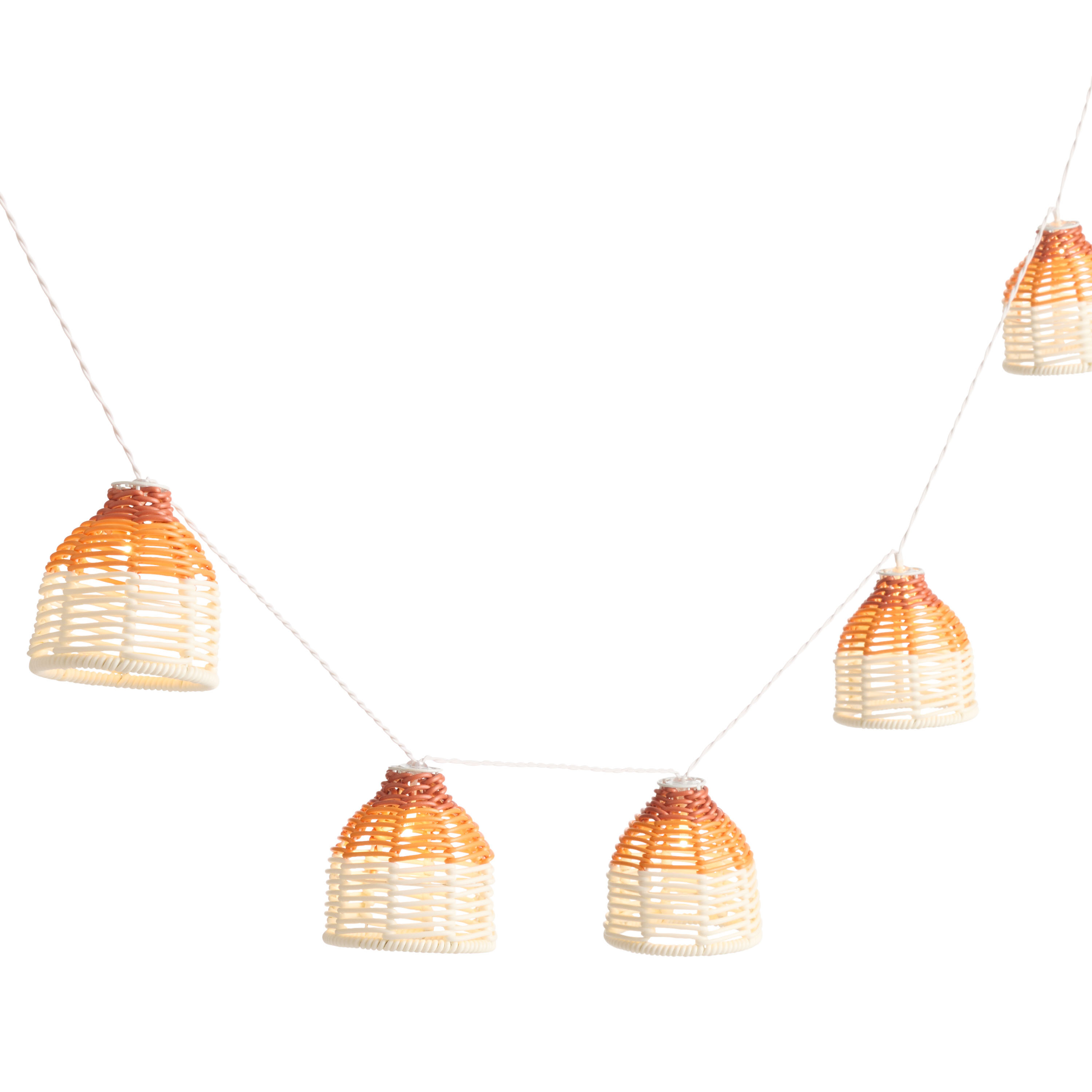 Faux Rattan Solar LED String Lights | World Market