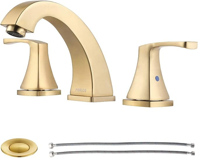 PARLOS 2-Handle Widespread Bathroom Faucet with Pop Up Drain and cUPC Faucet Supply Lines, Brushe... | Amazon (US)